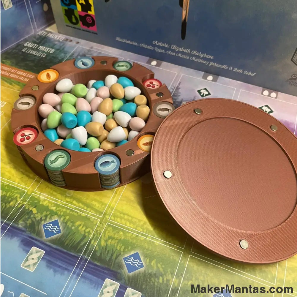 Wingspan Egg And Food Token Organizer With A Magnetic Lid - Base Game Expansions For Base / Black